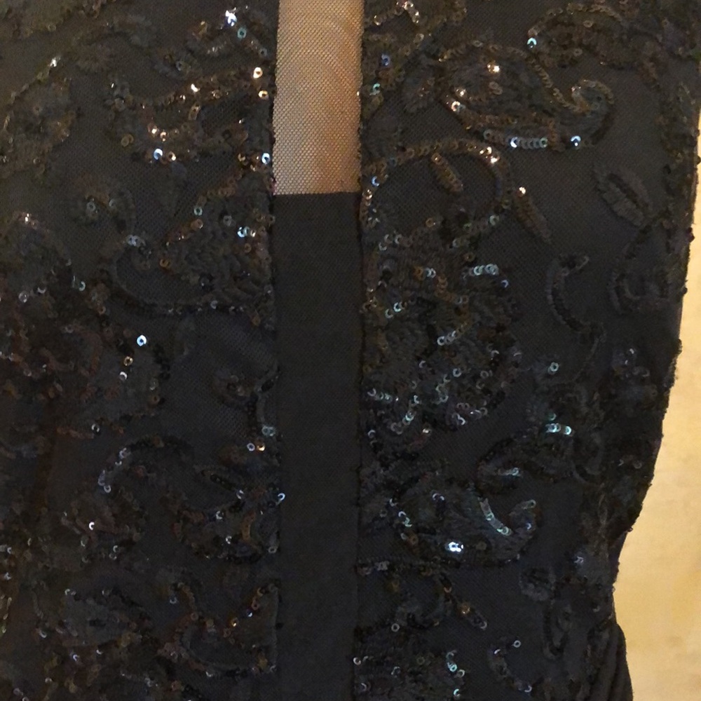 Ralph Lauren Black Sequin Embellished Maxi Gown - Picture 2 of 5